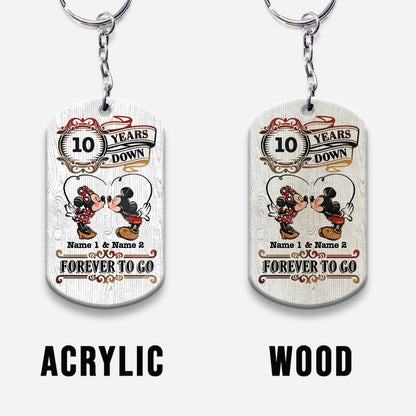 Forever To Go - Personalized Couple Mouse Keychain (Printed On Both Sides)