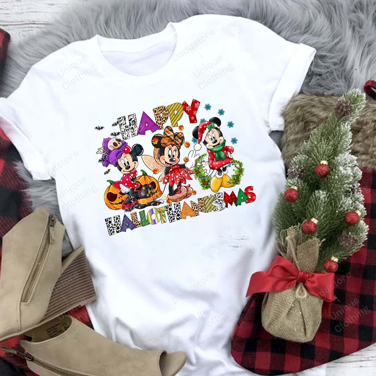 Happy Hallothanksmas Mouse T-shirt and Hoodie 0823