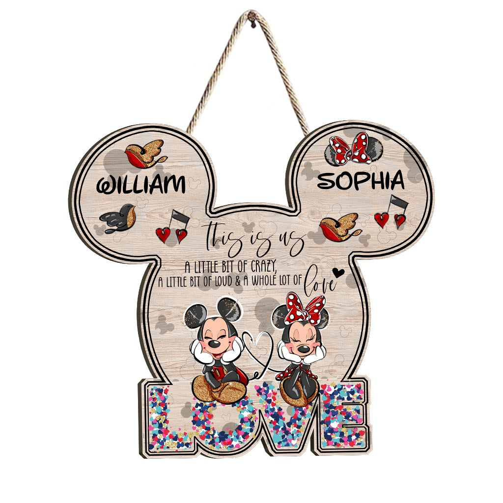 This Is Us - Personalized Couple Mouse Wood Sign