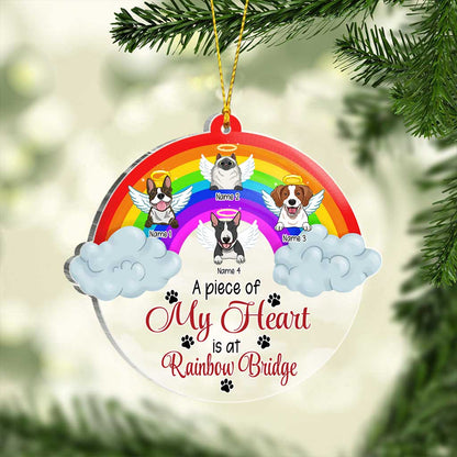 A Piece Of My Heart - Personalized Christmas Dog Transparent Ornament
