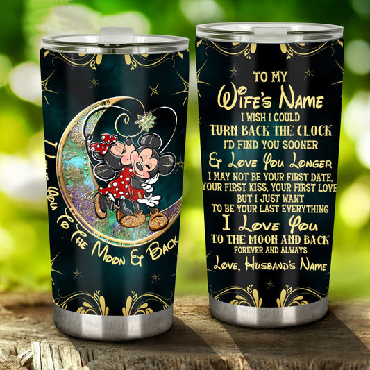 I Love You To The Moon - Personalized Couple Mouse Tumbler