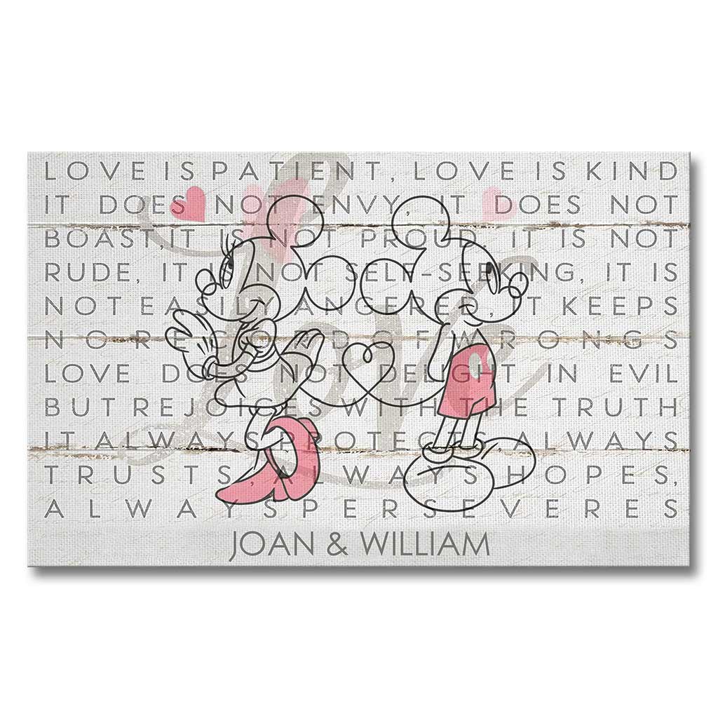 Love Is Patient Love Is Kind - Personalized Couple Mouse Canvas And Poster
