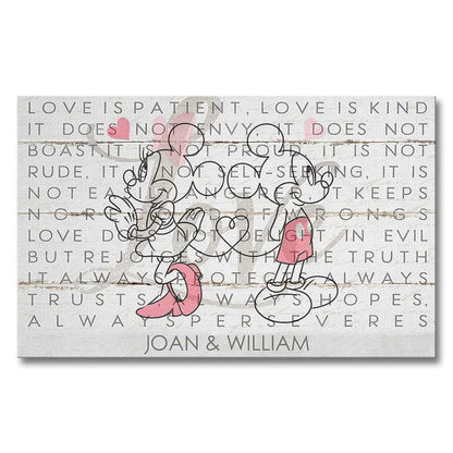 Love Is Patient Love Is Kind - Personalized Couple Mouse Canvas And Poster