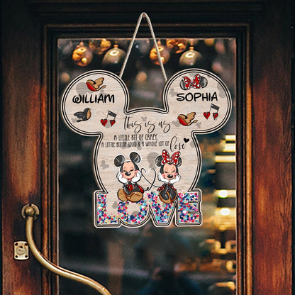 This Is Us - Personalized Couple Mouse Wood Sign