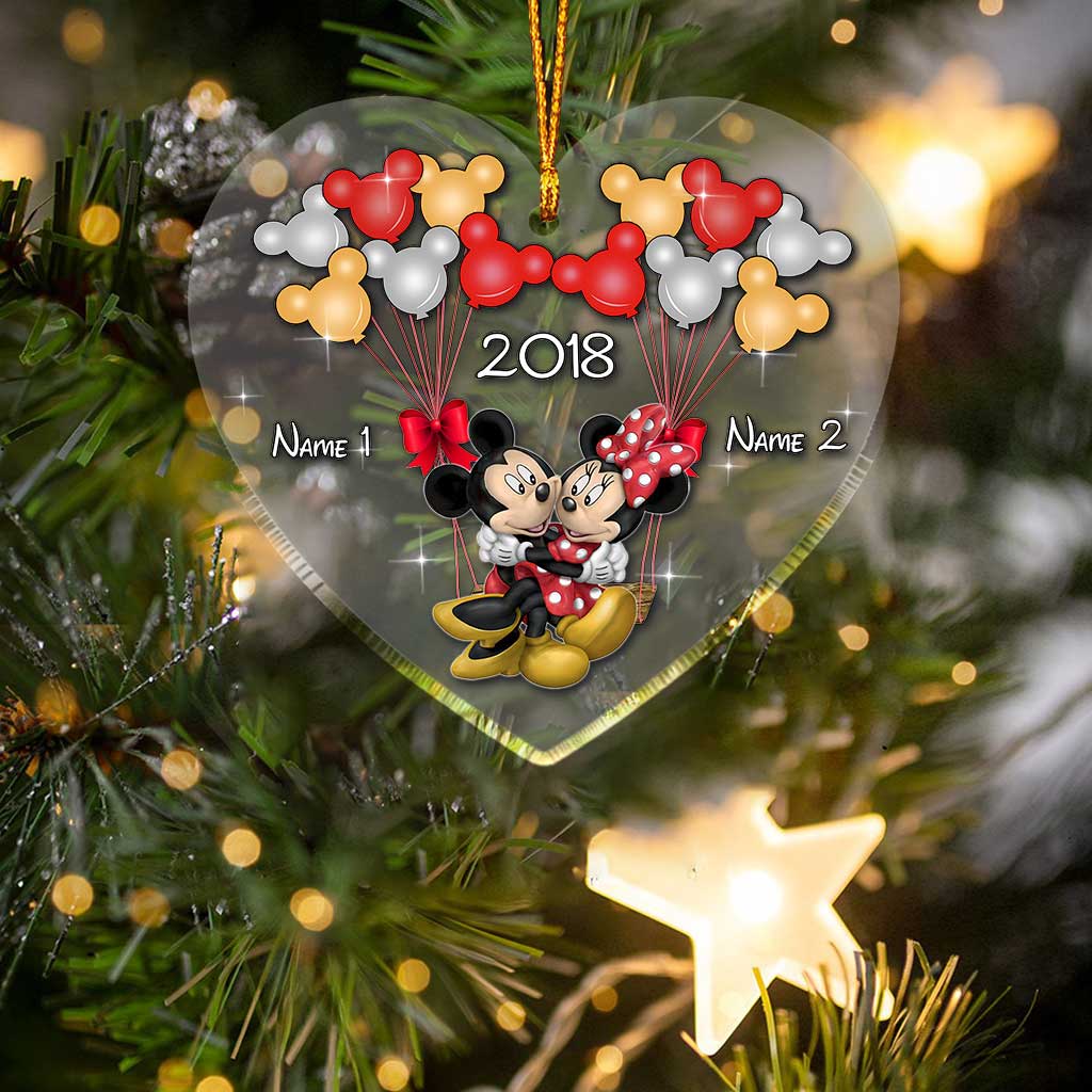 Happily Ever After - Personalized Christmas Couple Transparent Ornament