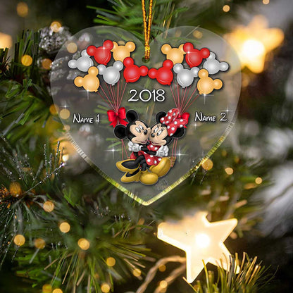 Happily Ever After - Personalized Christmas Couple Transparent Ornament