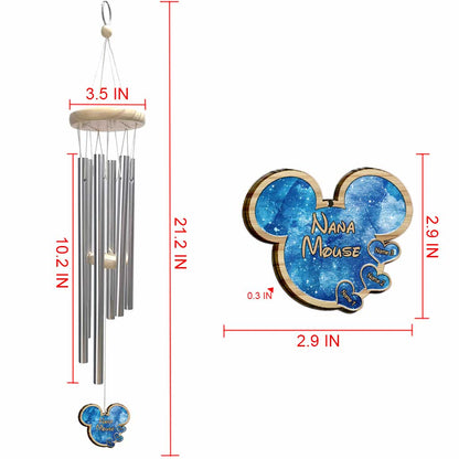 Nana's Hearts Mouse Ears - Personalized Grandma Wind Chime