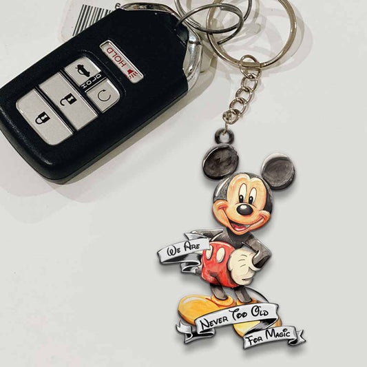 Never Too Old Mouse Keychain (Printed On Both Sides)