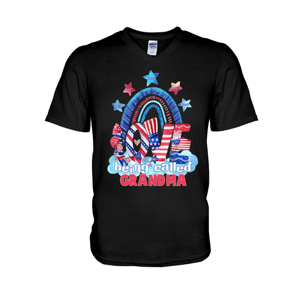 Love Being Called Grandma - Personalized Independence Day T-shirt and Hoodie