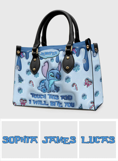 Touch This And I'll Bite You - Personalized Ohana Leather Handbag