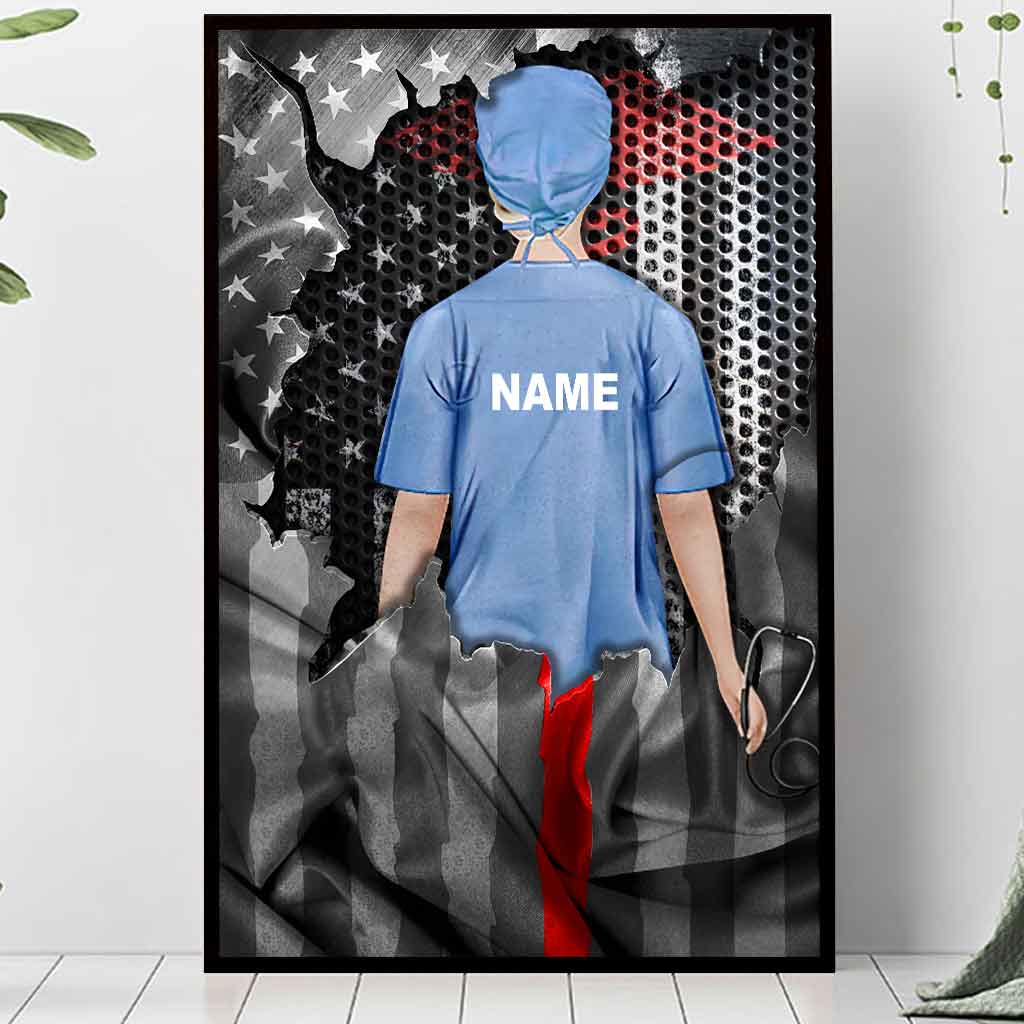 Honors Nurse Flag - Personalized Nurse Poster With Pattern Print