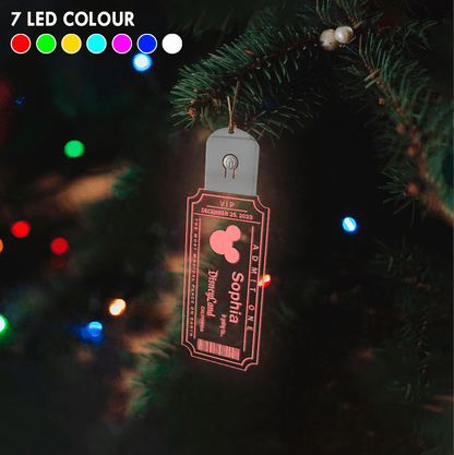 Magical World Ticket - Personalized Mouse Led Acrylic Ornament