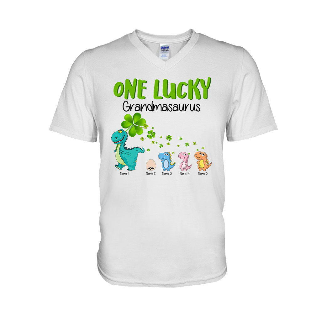 One Lucky Grandmasaurus Irish Grandma - Personalized Patrick's Day T-shirt and Hoodie