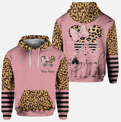 Magical Pink Leopard Mouse Ears - Personalized Mouse Hoodie And Leggings