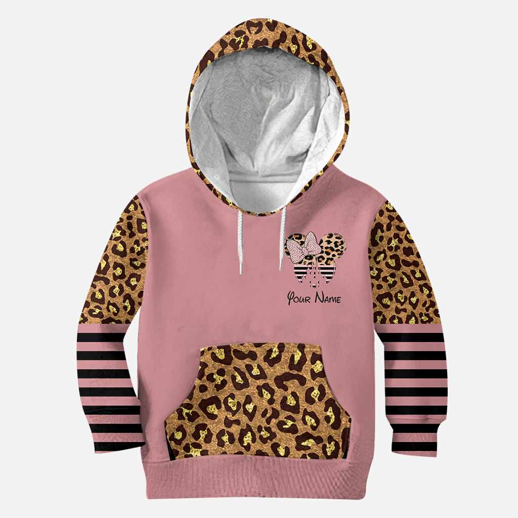 Magical Pink Leopard Mouse Ears - Personalized Mouse Hoodie And Leggings