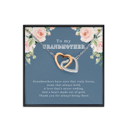 Grandma Gift For Mother's Day - Grandma Two Hearts Necklace 0921