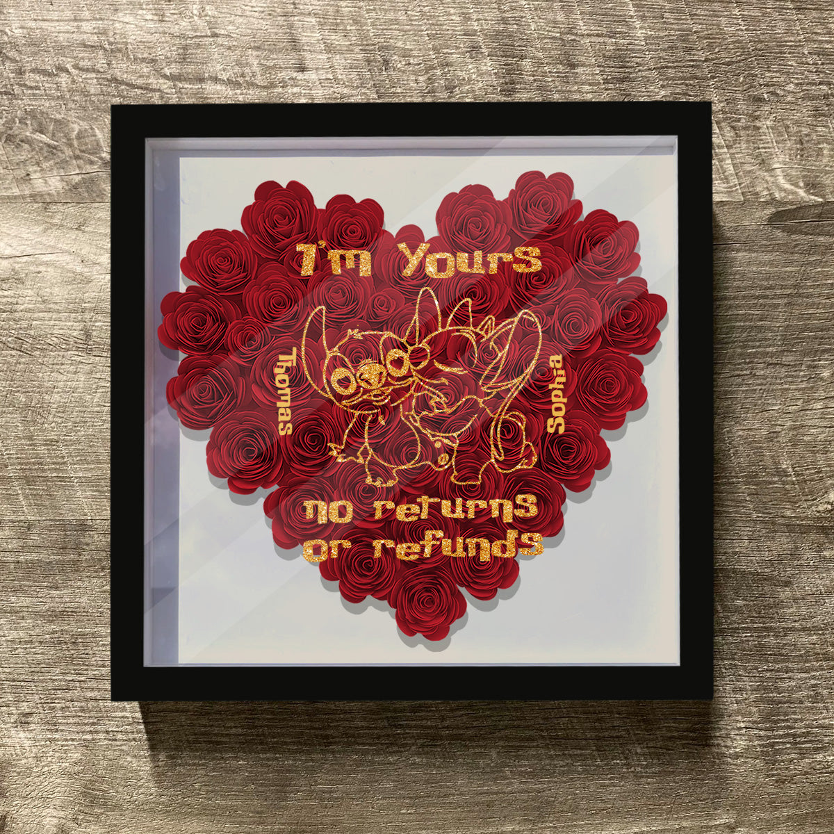 I’m Yours - Personalized Ohana Flower Shadow Box