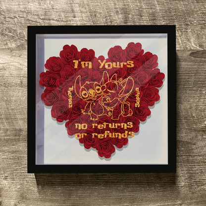 I’m Yours - Personalized Ohana Flower Shadow Box