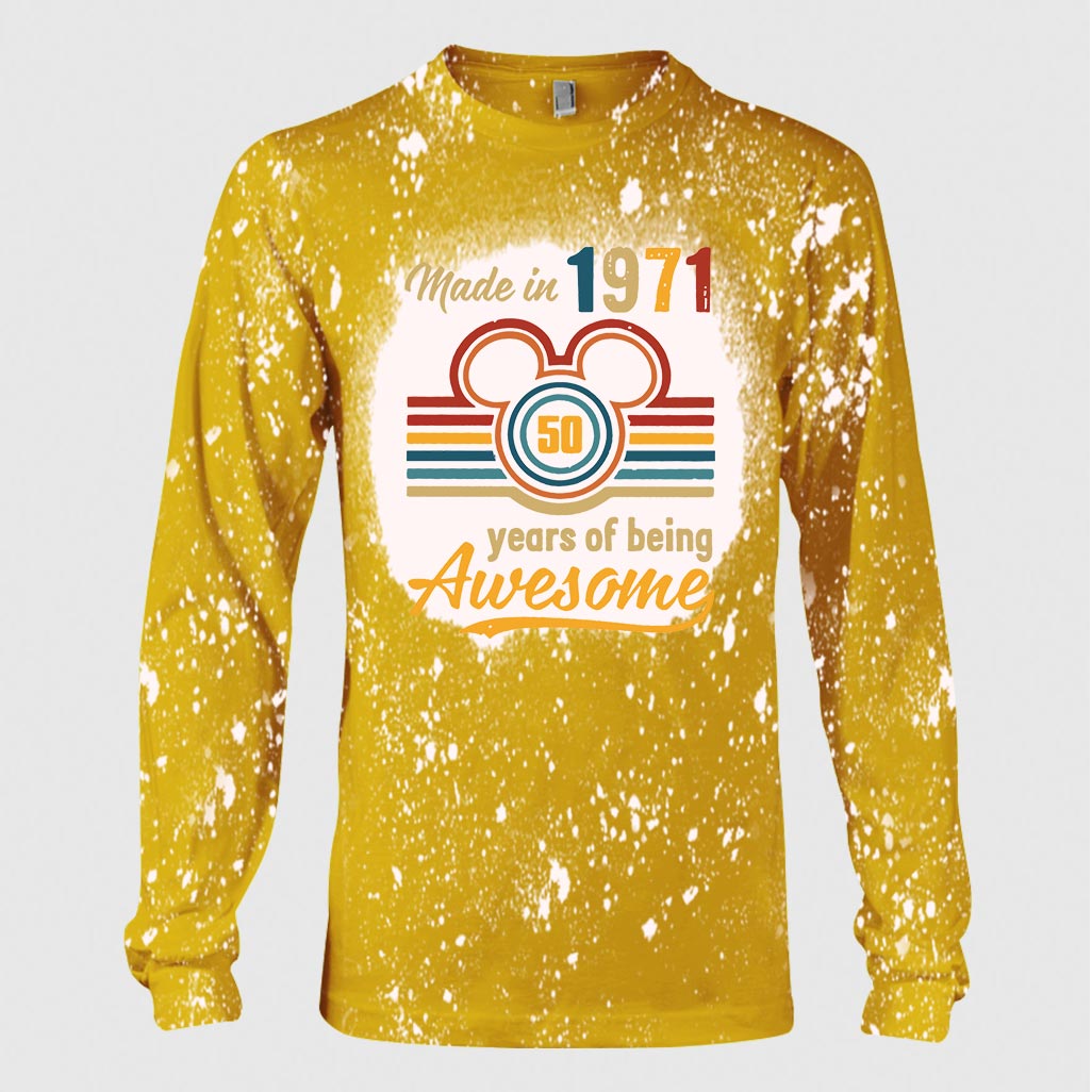 50 Years Of Magic Made In 1971 - Mouse Handmade Bleached Shirts