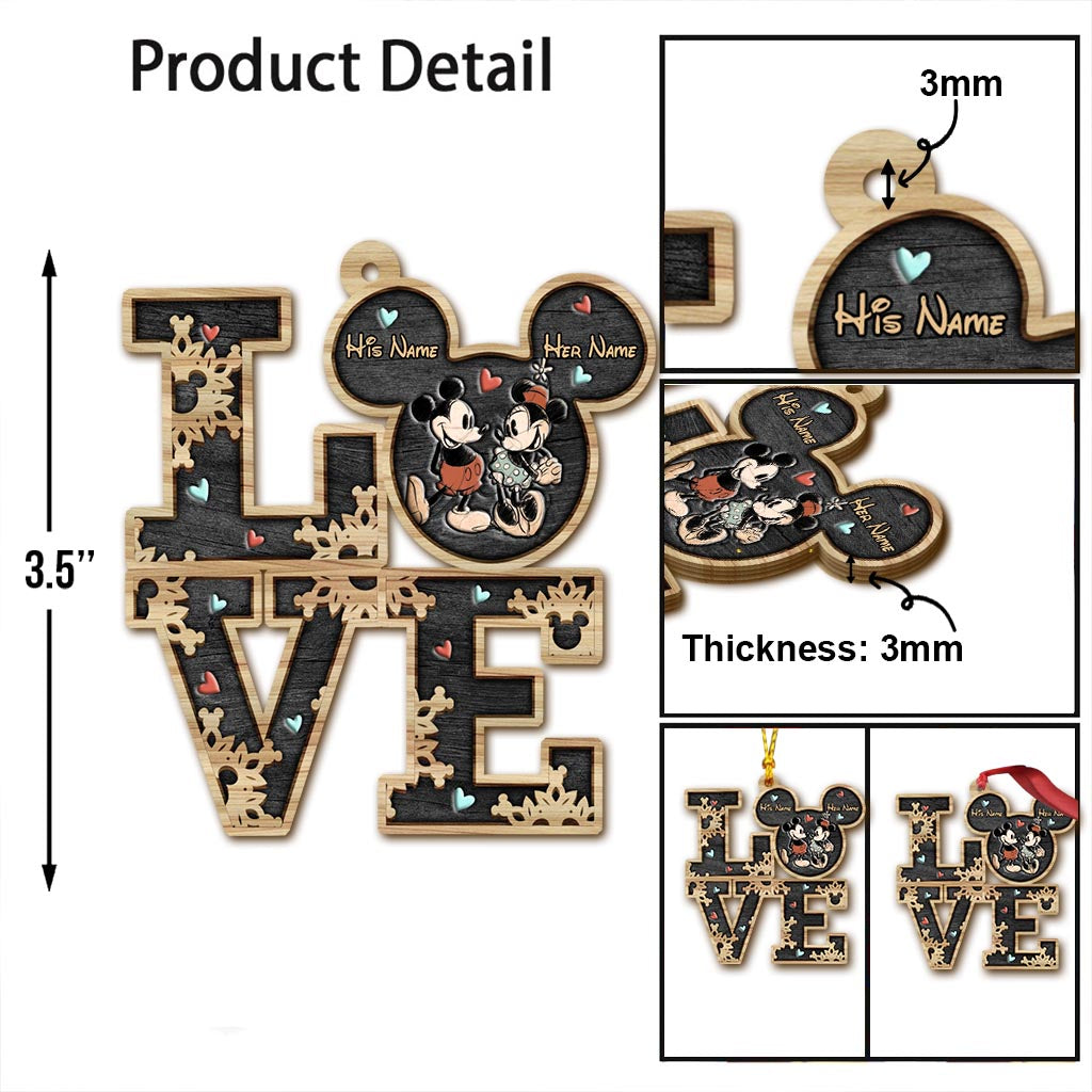 Mouse Ears Couple - Personalized Christmas Ornament