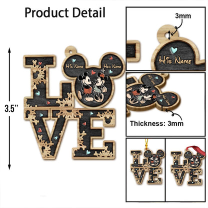 Mouse Ears Couple - Personalized Christmas Ornament