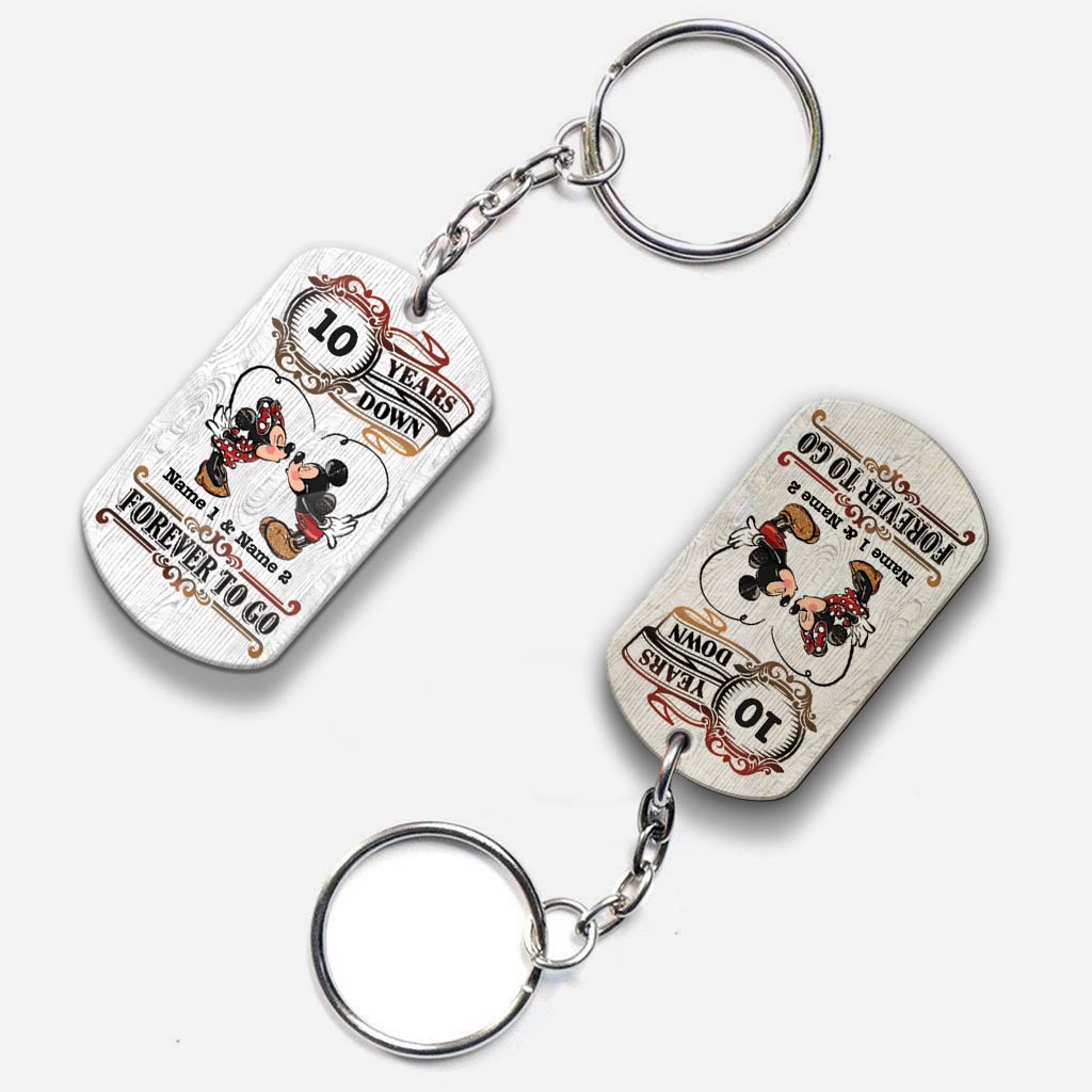 Forever To Go - Personalized Couple Mouse Keychain (Printed On Both Sides)