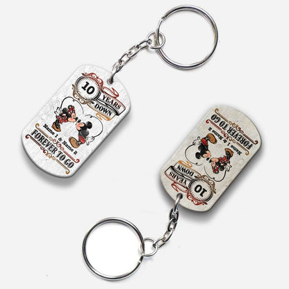 Forever To Go - Personalized Couple Mouse Keychain (Printed On Both Sides)
