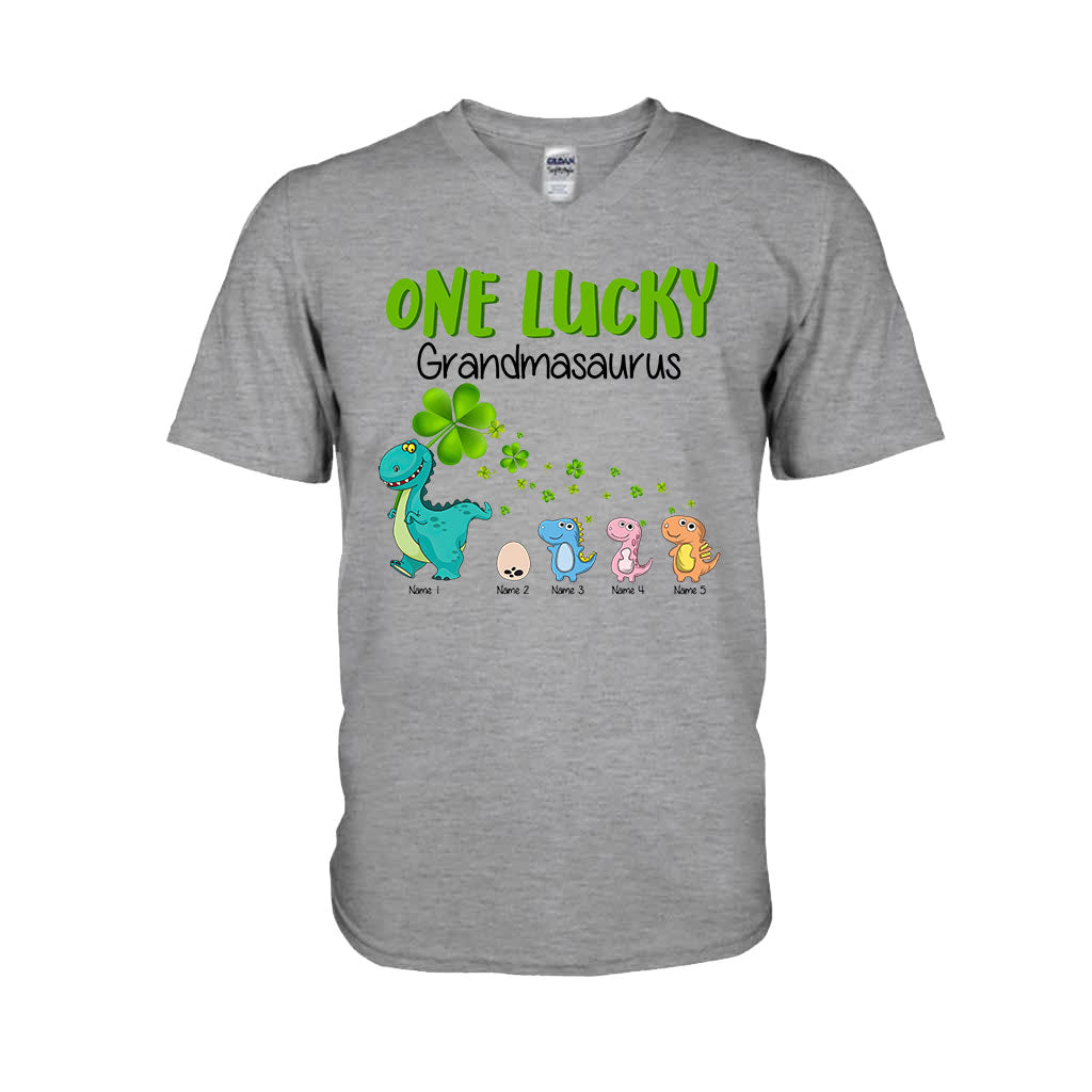 One Lucky Grandmasaurus Irish Grandma - Personalized Patrick's Day T-shirt and Hoodie