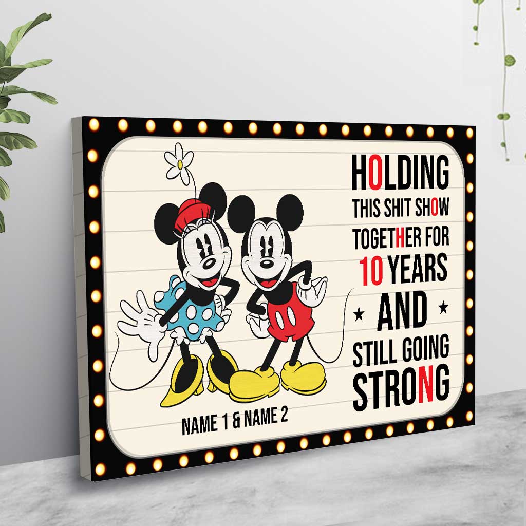 Holding This Show Together - Personalized Couple Mouse Poster With 3D Pattern Print