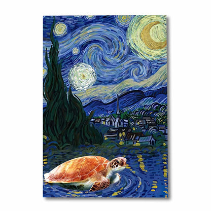 Turtles Starry Night - Turtle Canvas And Poster