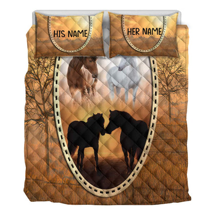 Horse Love - Personalized Couple Quilt Set