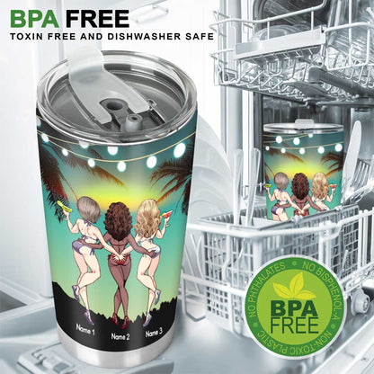 Beaches Booze And Besties - Personalized Bestie Tumbler