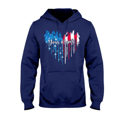 Love Horses Free Spirit - Personalized Independence Day T-shirt and Hoodie