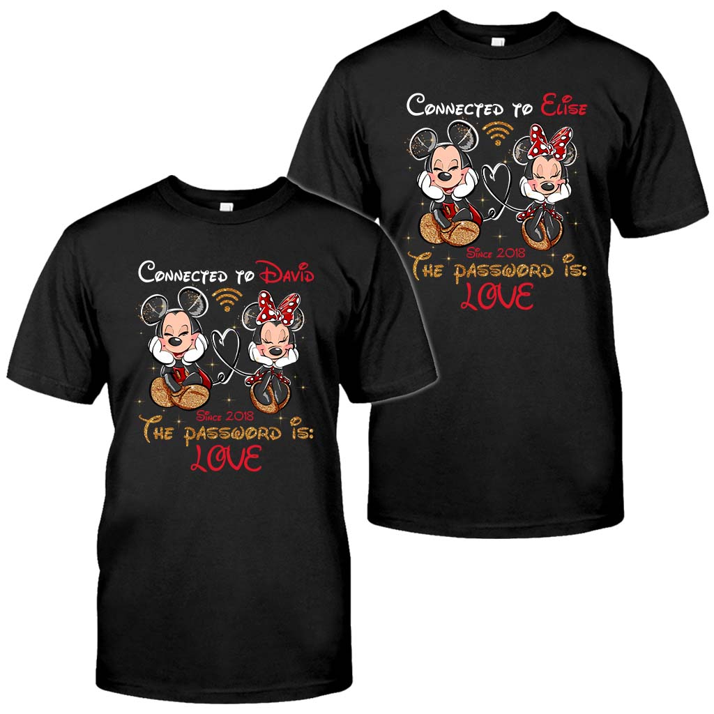 Connected To - Personalized Couple Mouse T-shirt and Hoodie