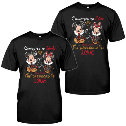 Connected To - Personalized Couple Mouse T-shirt and Hoodie
