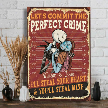 Let's Commit The Perfect Crime - Personalized Couple Nightmare Canvas And Poster