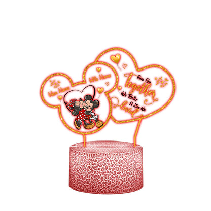 And So Together We Built A Life We Loved - Personalized Couple Mouse Shaped Plaque Light Base