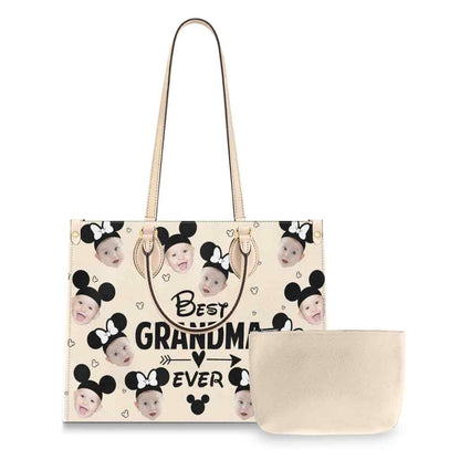 Best Grandma Ever - Personalized Mouse Leather Handbag