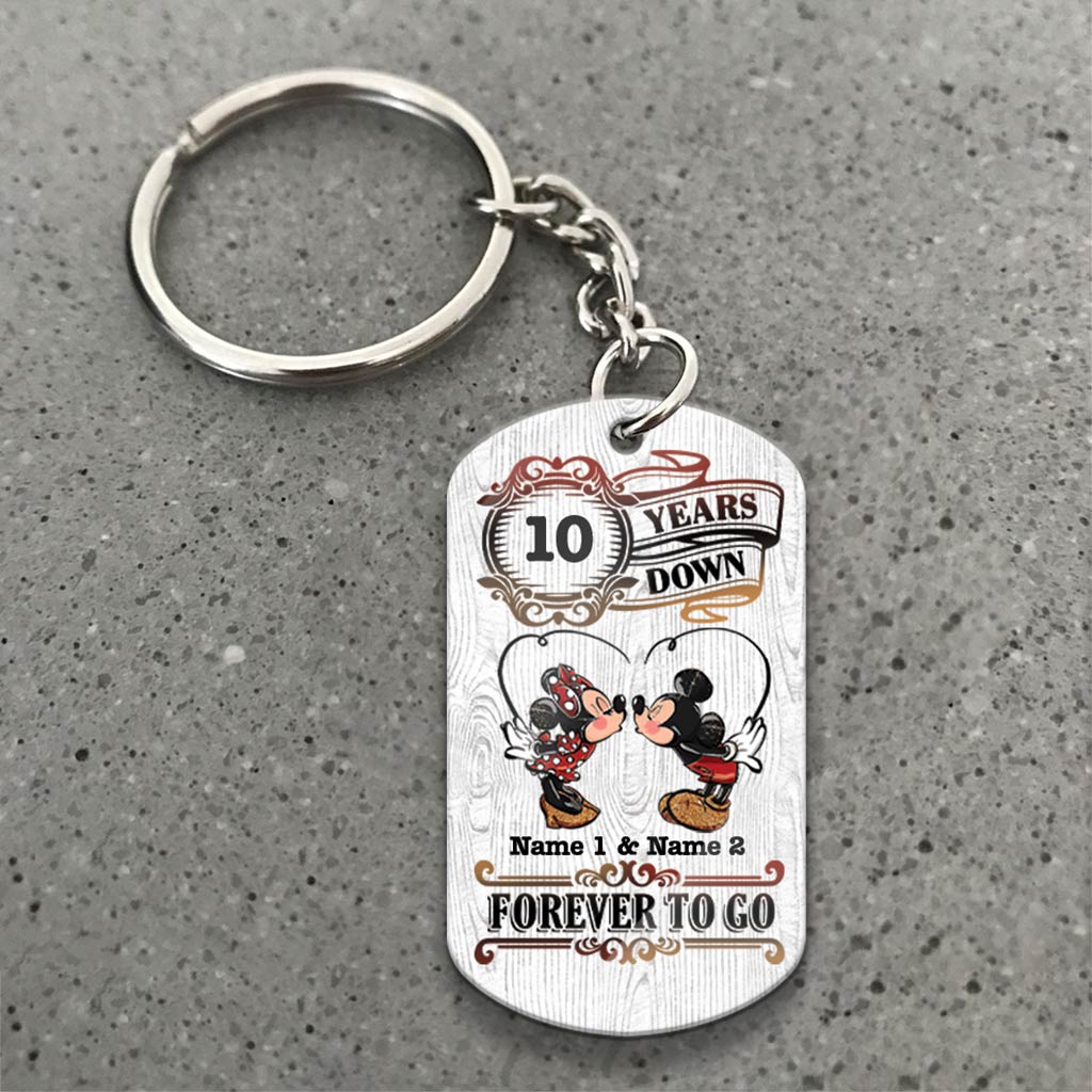 Forever To Go - Personalized Couple Mouse Keychain (Printed On Both Sides)