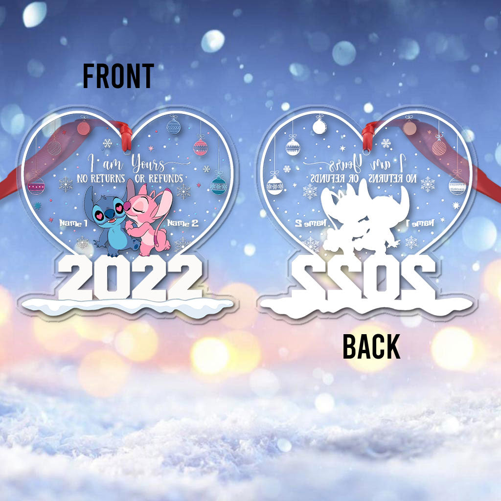 I am Yours - Personalized Christmas Couple Transparent Ornament