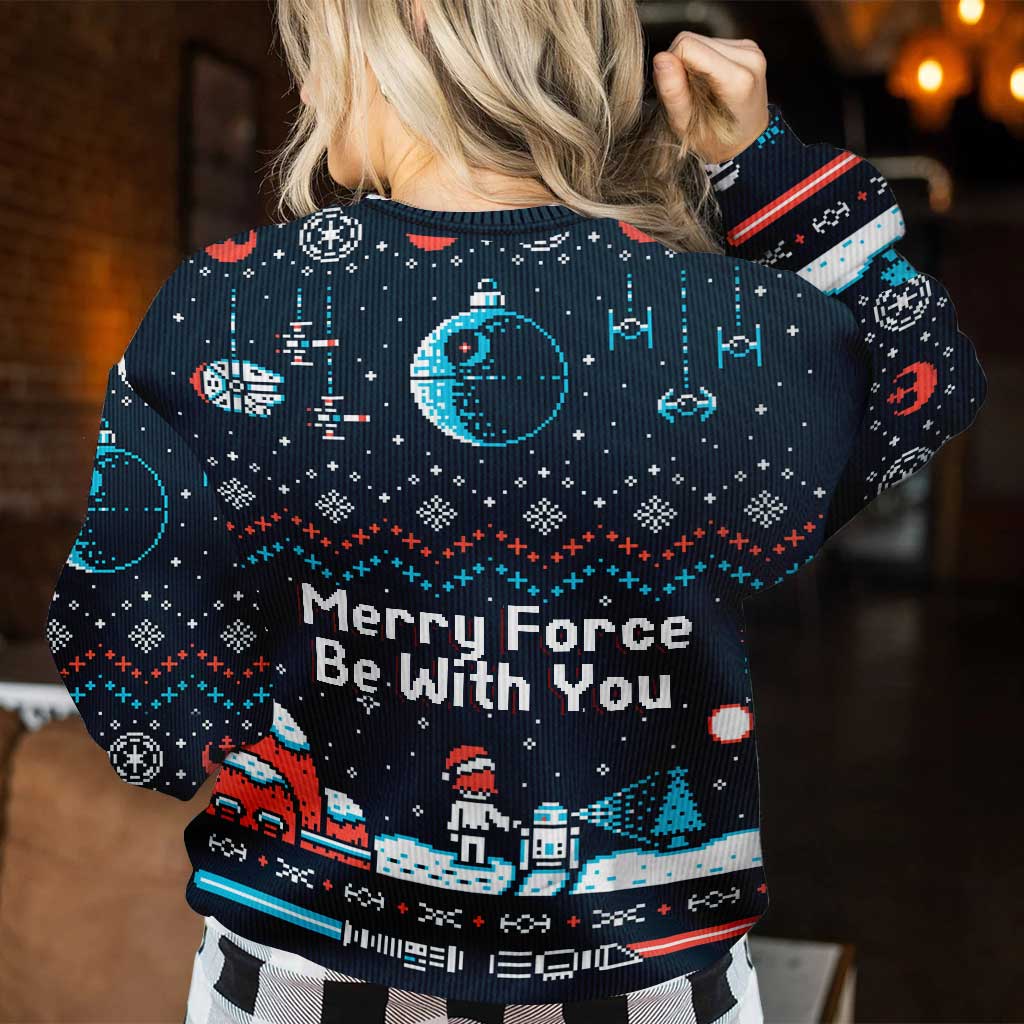 Merry Force Be With You - Personalized Christmas The Force Sweater