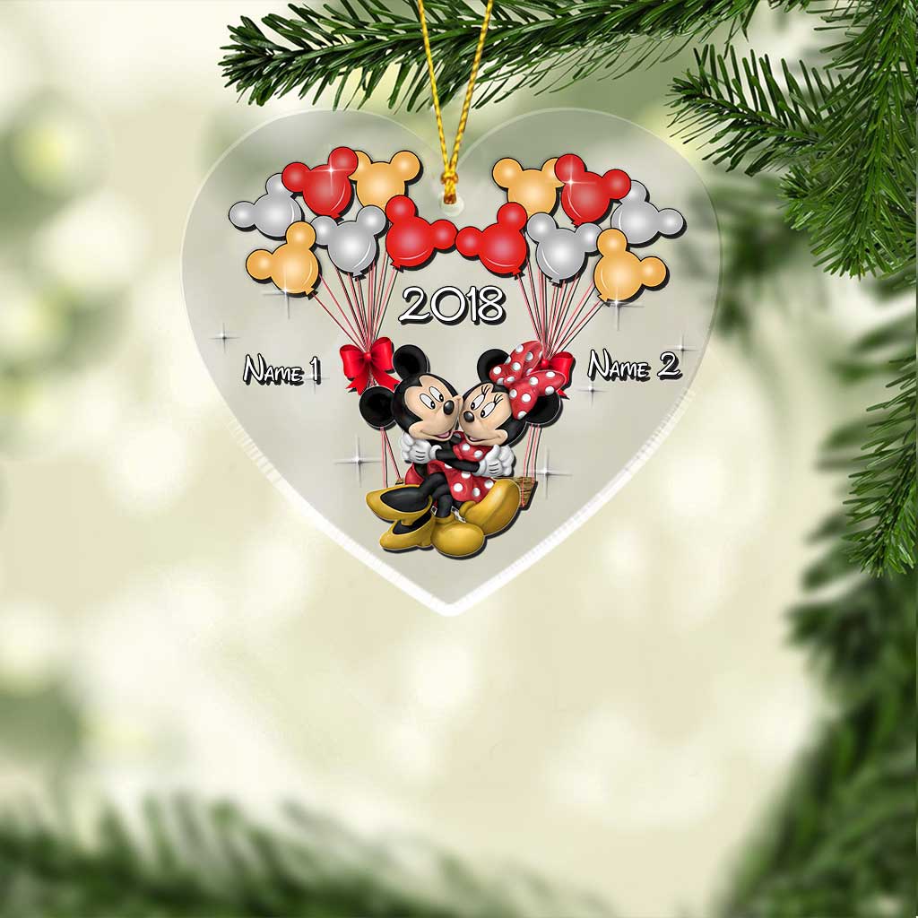 Happily Ever After - Personalized Christmas Couple Transparent Ornament