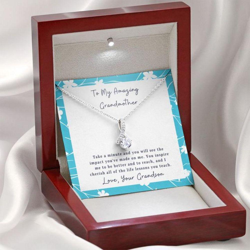 To Grandmother - Grandma Petite Ribbon Necklace 0921