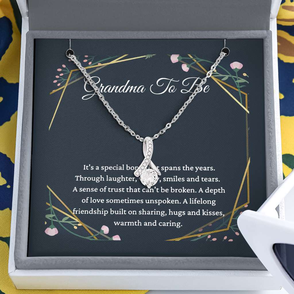 Grandma To Be Special Bond Gift For Grandmother To Be New Grandma Gift - Grandma Petite Ribbon Necklace 0921