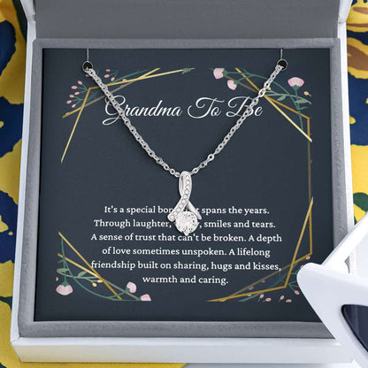 Grandma To Be Special Bond Gift For Grandmother To Be New Grandma Gift - Grandma Petite Ribbon Necklace 0921