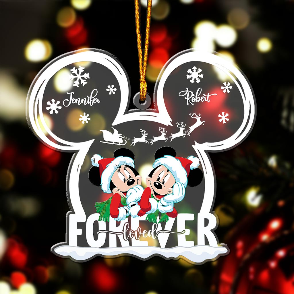 Love Forever Mouse Couple - Personalized Transparent Ornament