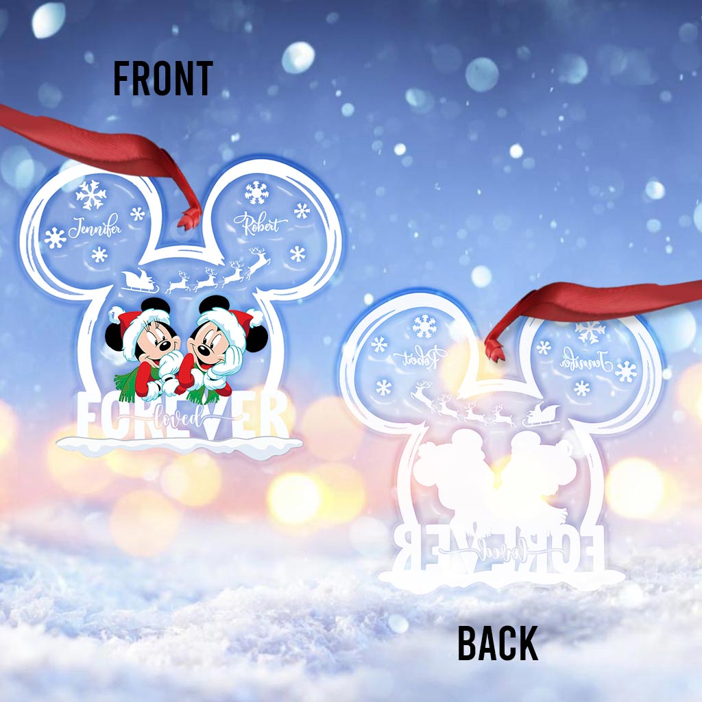 Love Forever Mouse Couple - Personalized Transparent Ornament