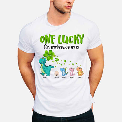 One Lucky Grandmasaurus Irish Grandma - Personalized Patrick's Day T-shirt and Hoodie