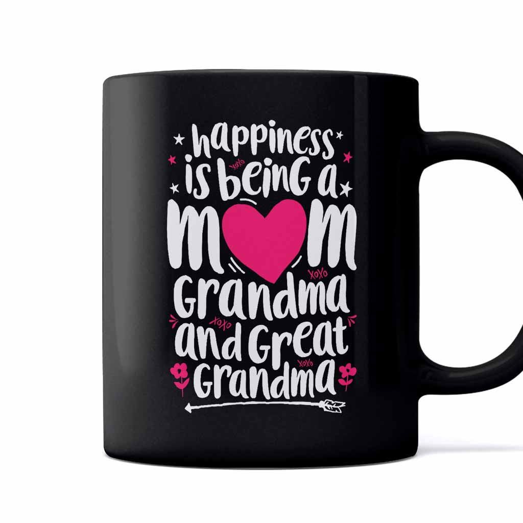 Happiness Is Being A Mom Great Grandma - Grandma Mug 0921