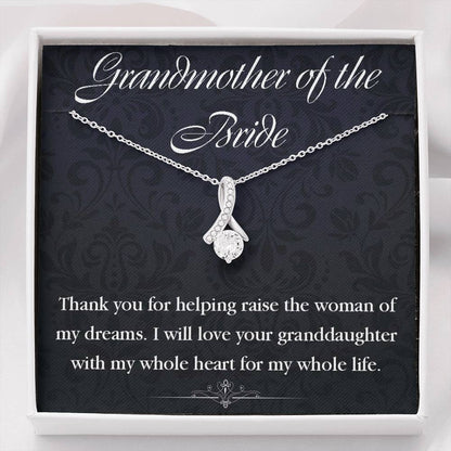 Grandmother Of The Bride Gift For Grandma Wedding Gift Wedding Gift - Grandma Petite Ribbon Necklace 0921
